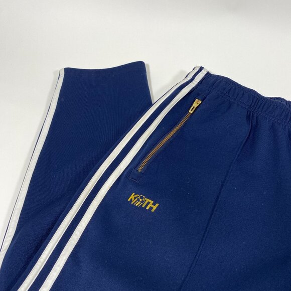 KITH x ADIDAS Soccer Navy Striped Track Pants - Picture 3 of 7
